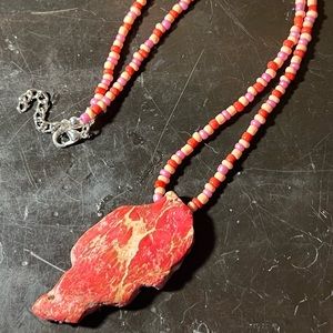 Pink Imperial Jasper Beaded Necklace